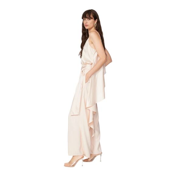 Obando Collective Wide Leg Jumpsuit with Cape Cream Size 4 - Picture 12 of 13
